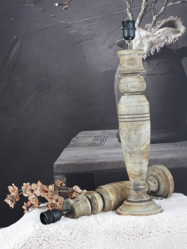 Lampvoet hout 50 x Ø14 cm (60 x Ø14 cm incl. vitting) - Afbeelding 3