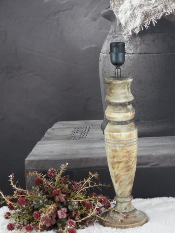 Lampvoet hout 40 x Ø13 cm (50 x Ø13 cm incl. vitting) - Afbeelding 2