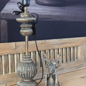 Lampvoet hout 49 x Ø11 cm (incl. vitting)