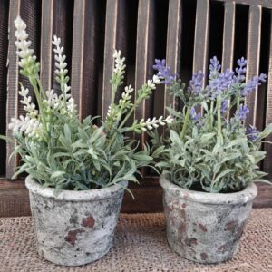 Kunstbloemen Lavendel in stenen pot