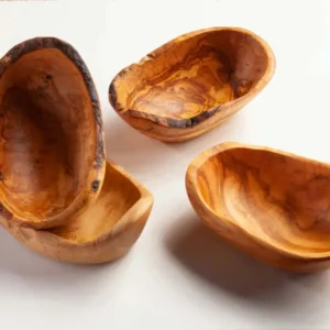 Snackkommetje van geolied olijfhout - div. afmetingen.