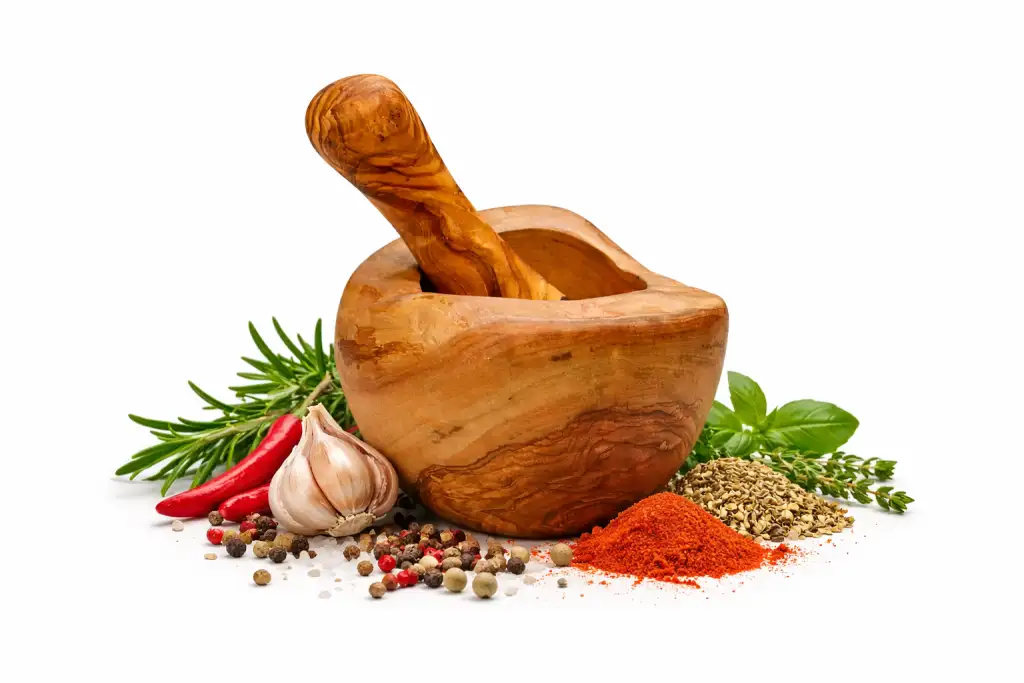 Vijzel met stamper, rustieke vorm - div. afmetingen