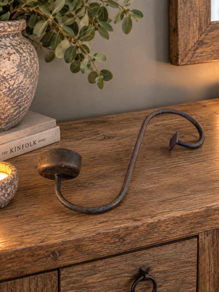 Windlicht hanger groot - glashaak voor waxinelicht - metaal