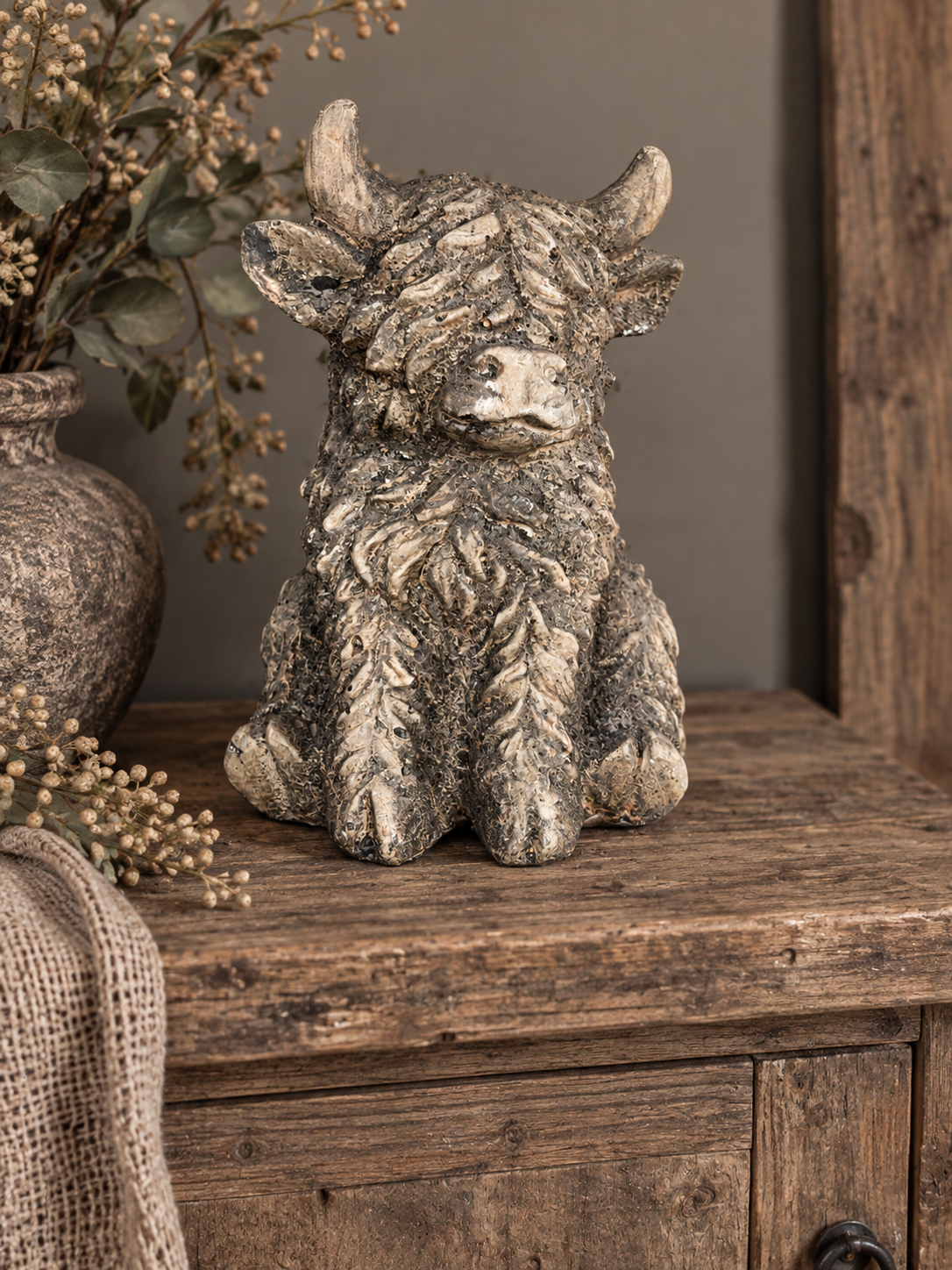 Hooglander zittend Countryfield Polystone - diverse formaten
